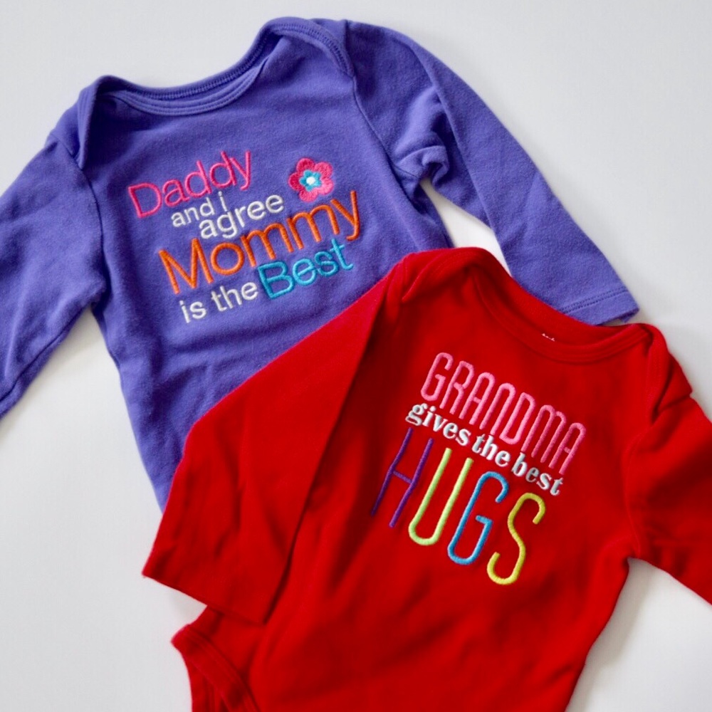 2 Carter’s 18 Months Family Slogan Bodysuits